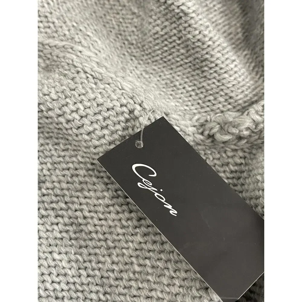 Cejon Poncho Scarf Womens Knit Heather Gray Winter Warm Shawl A10